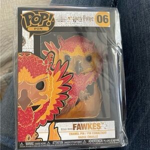 Pop Fawkes Enamel Pin in Red and Gold
